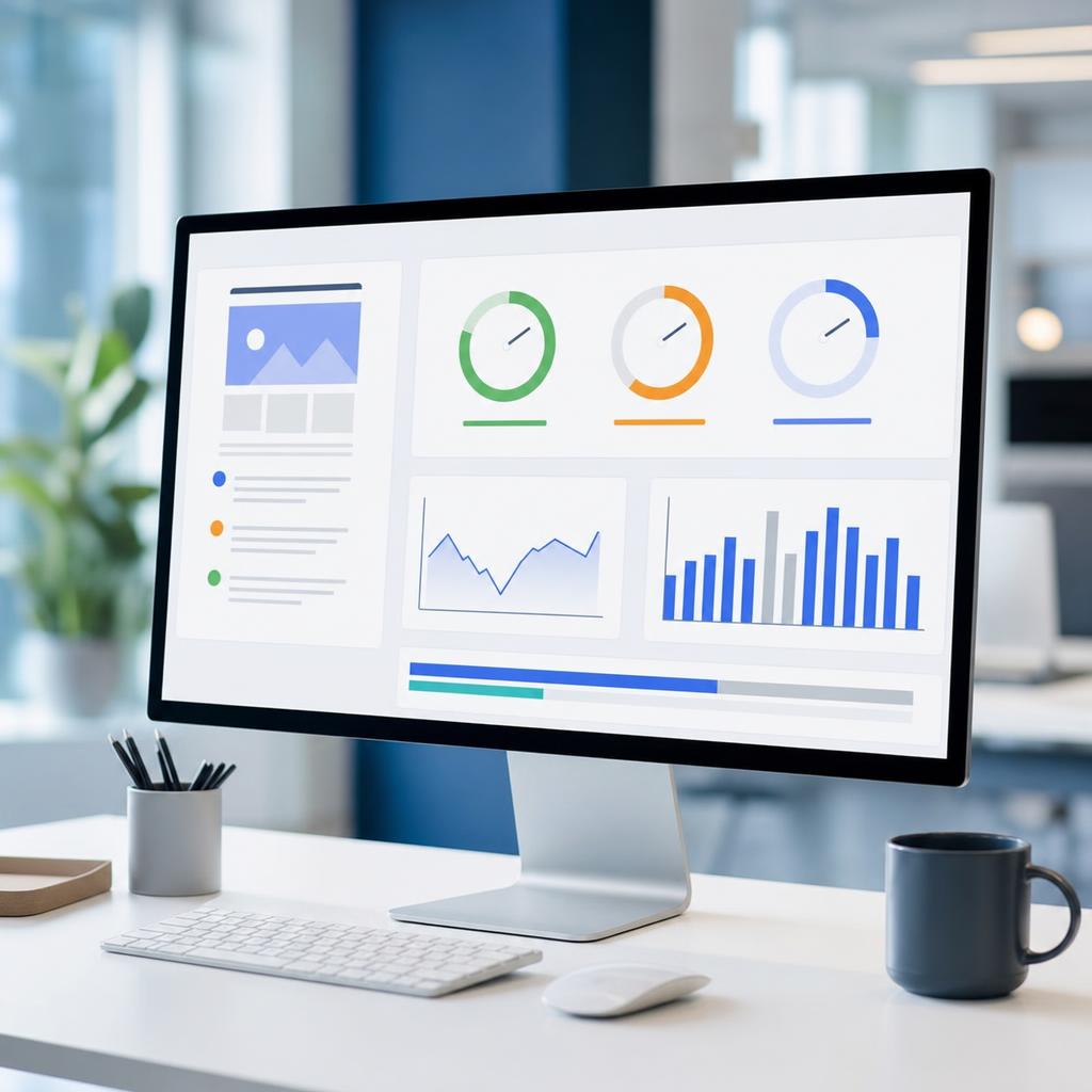 Écran affichant les indicateurs de performance et de temps de chargement d'un site web